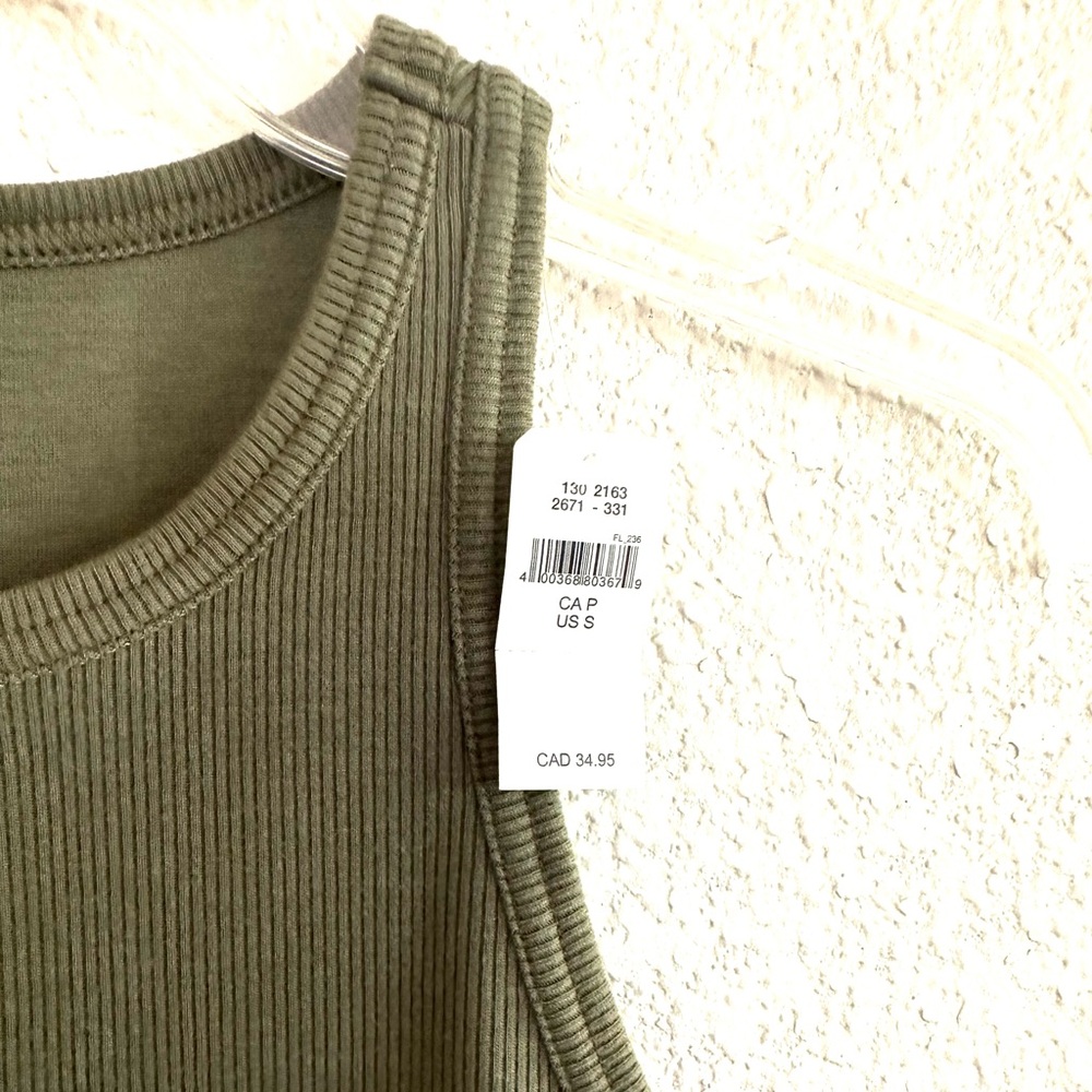 Aerie Offline  Green Ribbed Soft Crop High Neck Tank Top - Picture 3 of 5
